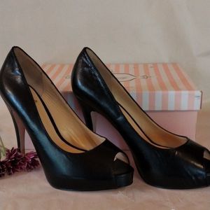 Elegant Black Peep-Toe Heels